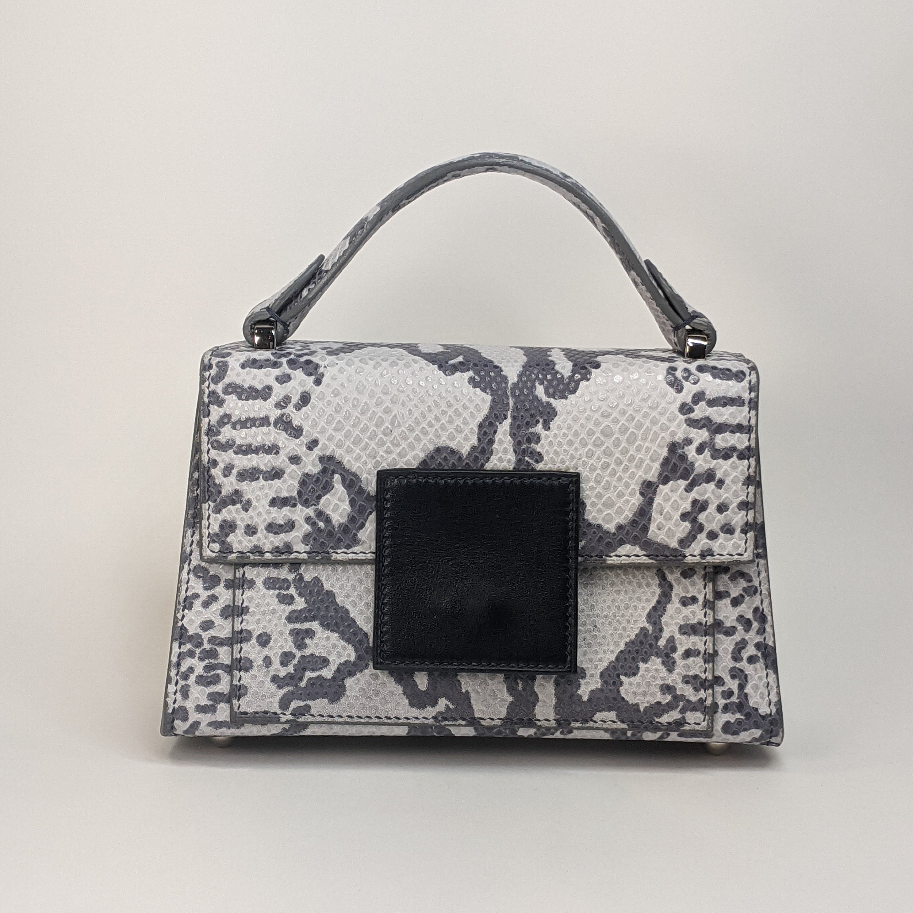 Python Emboss Mini Purse Black Python